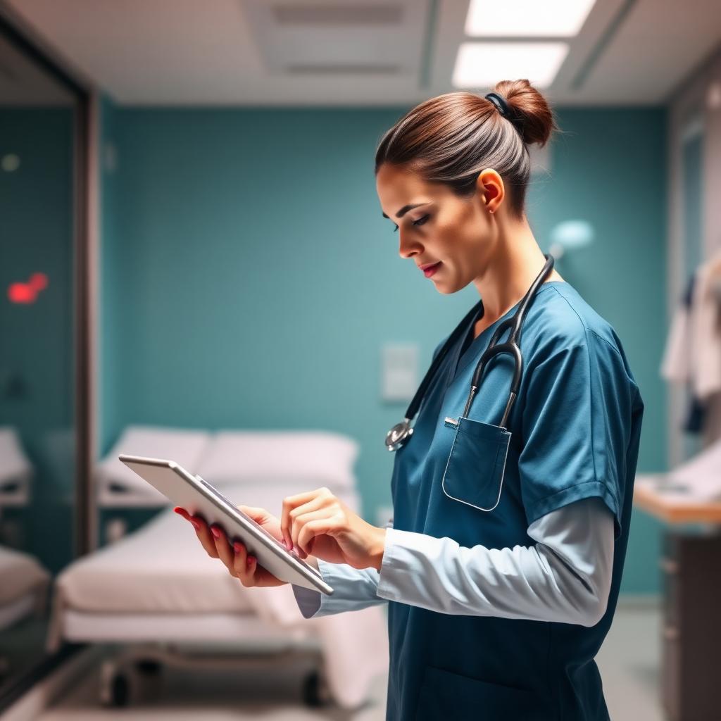 Healthcare professional with tablet